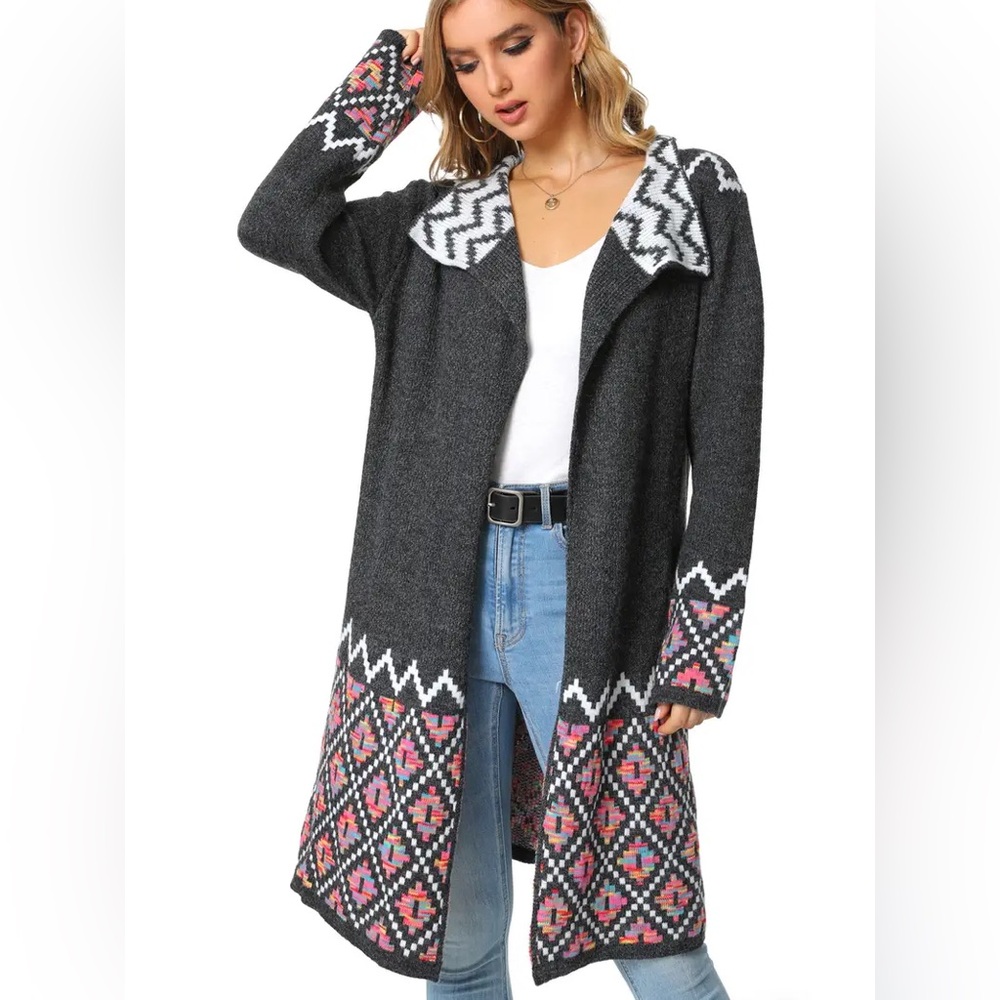 Coco + Carmen Boho Long Knit Cardigan  size M